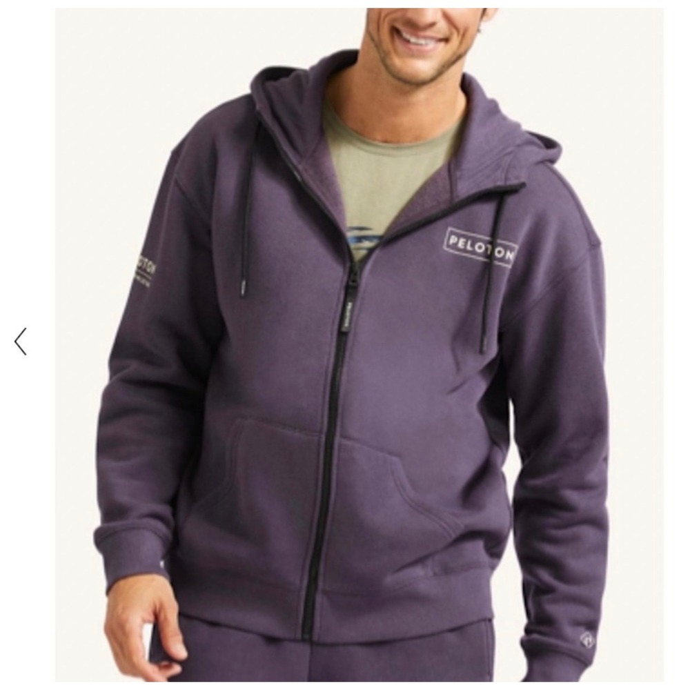 Peloton Mens Heavyweight Full Zip Hoodie Purple Size XL